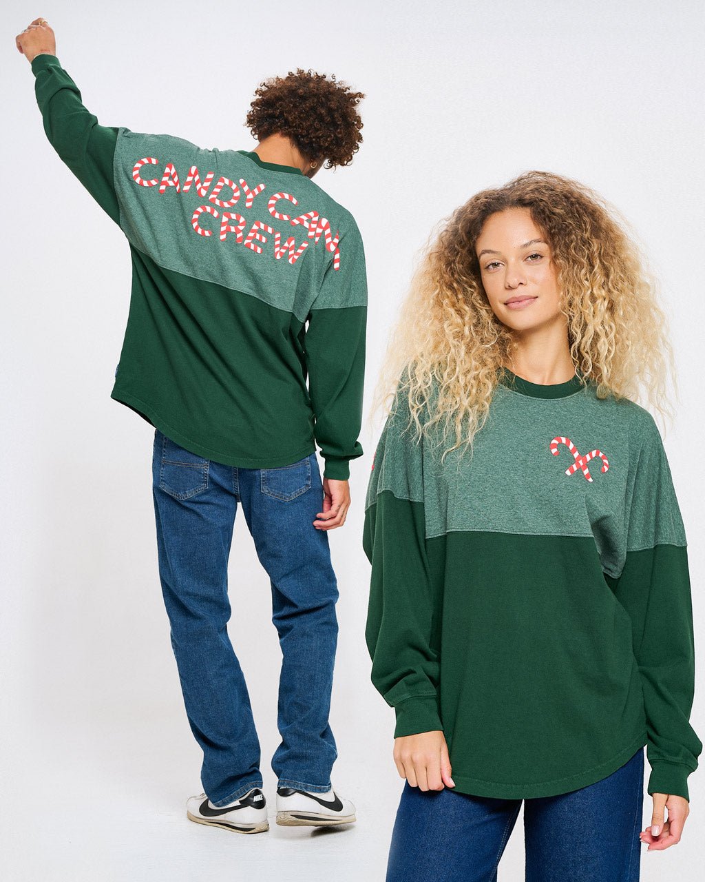 Candy Cane Crew Tonal Resist Color Block Christmas Spirit Jersey® 1