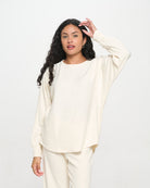 Luxe Brushed Rib Dolman High Low Top 4 Vanilla