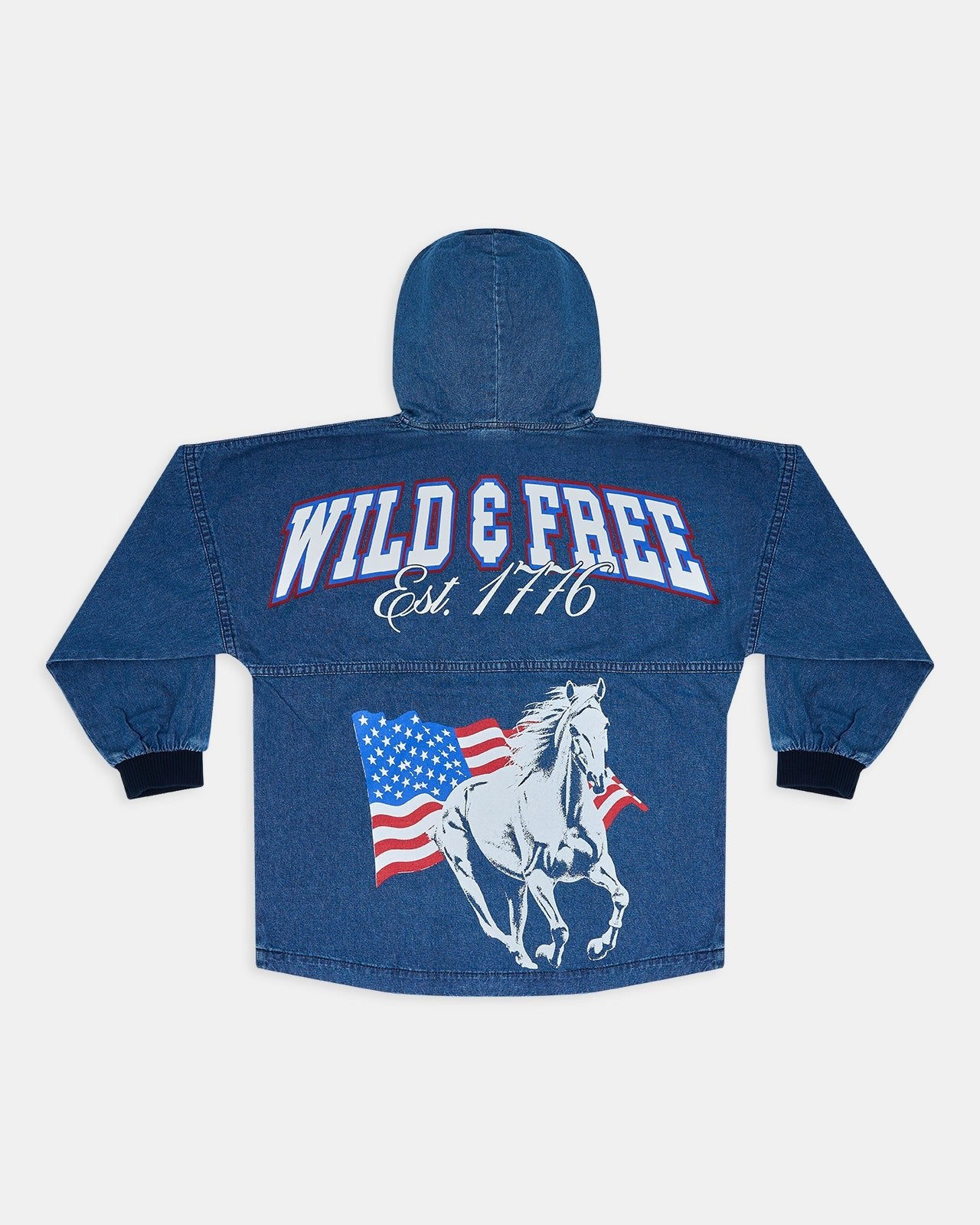 Wild And Free Dark Denim Hooded Spirit Jersey® 1