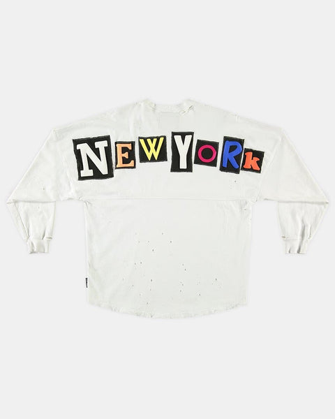 New York Patch Applique Distressed Spirit Jersey®