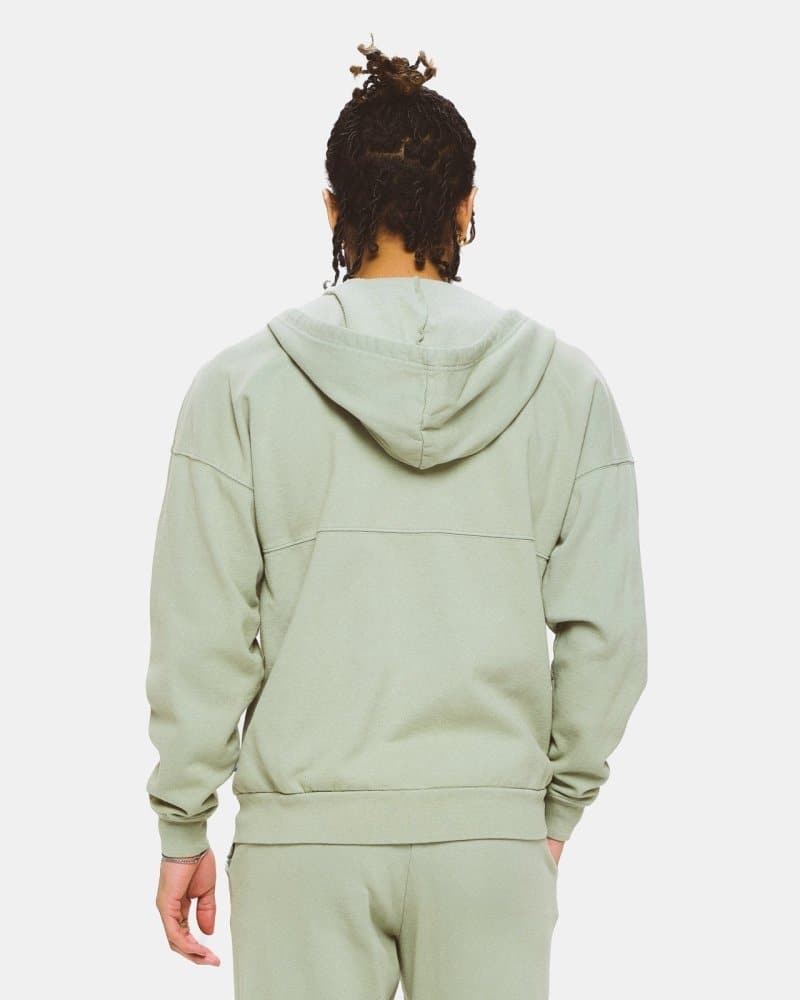 Light green zip online hoodie