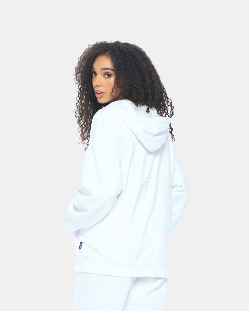 Women's white hoodie discount zip