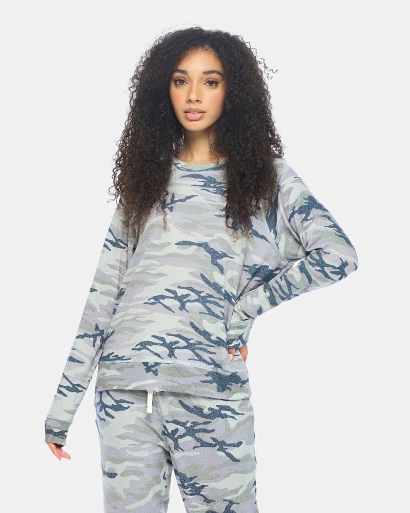 Women's Brushed Raglan Printed Lounge Pullover | Spirit Jersey